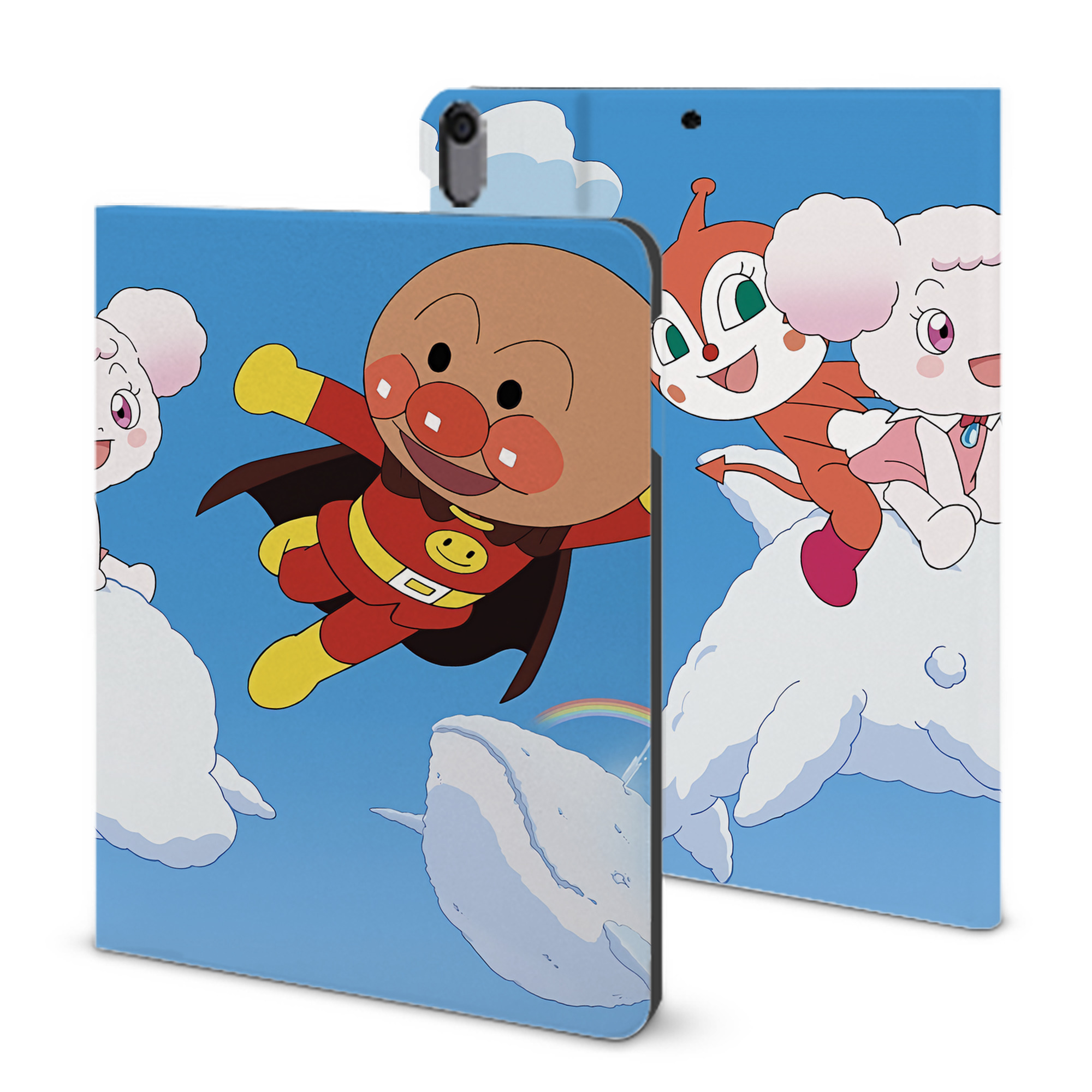 （画像用） アンパンマン Anpanman IPad ケース ブック型 PUレザー TPU 耐衝撃 軽量 薄型 ペン収納なし 全面保護 IPad 各モデル対応